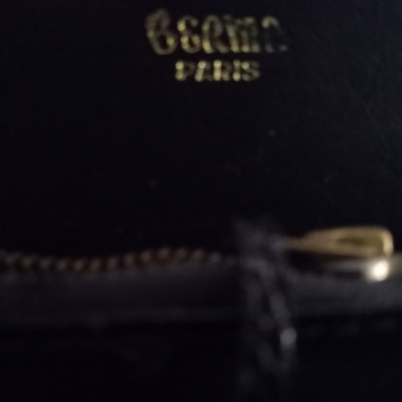 Vintage Berma Paris Black leather bag with gold hardware
